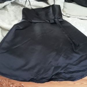 Black soft material spagetti strap dress with shaw